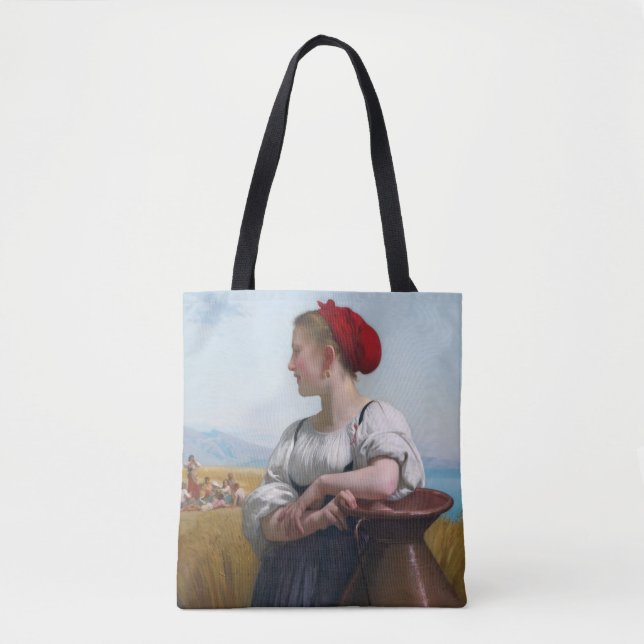 Bolso De Tela La cosecha, Bouguereau (Anverso)