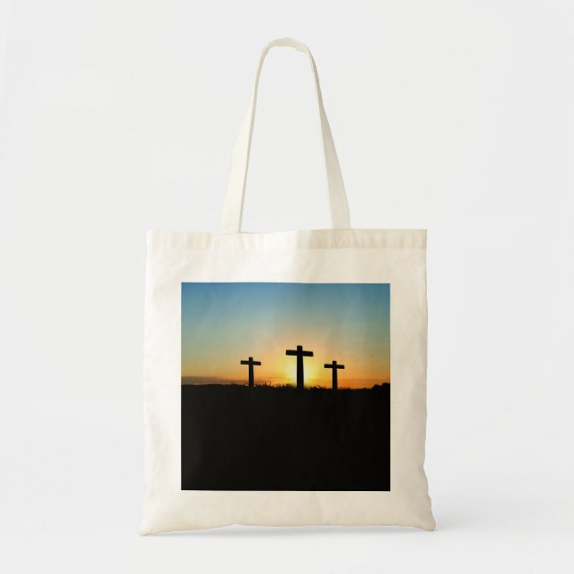 Bolso De Tela La crucifixión cruza al atardecer (Frente)