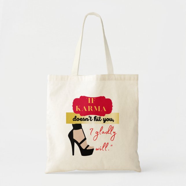 BOLSO DE TELA LA CUOTA DE KARMA (Frente)