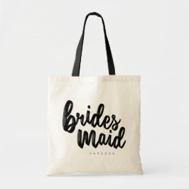 Bolso De Tela La dama de honor Black Script Tote Bag - Personali