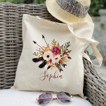 Bolso De Tela La dama de honor floral y rusa personalizada<br><div class="desc">Haga clic en "Personalizar esta plantilla" para que pueda realizar más personalizares. ¡Puede cambiar el tamaño del tipo de letra,  el color del tipo de letra y más! Asegúrese de comprobar más de 1000 artículos coincidentes en nuestra tienda :)</div>