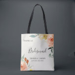 Bolso De Tela La dama de honor personalizada Jardin De Fleurs<br><div class="desc">Flores y follaje de jardín de acuarela de inspiración vintage,  bolsa de tote de boda personalizada. Diseñado para coincidir con nuestra colección Jardin De Fleurs.</div>