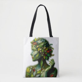 Bolso De Tela La Dama Verde - Fondo Blanco