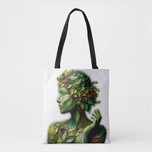 Bolso De Tela La Dama Verde - Fondo Blanco (Anverso)