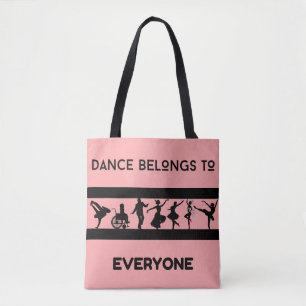 Bolso De Tela "La danza pertenece a todos" rosa claro