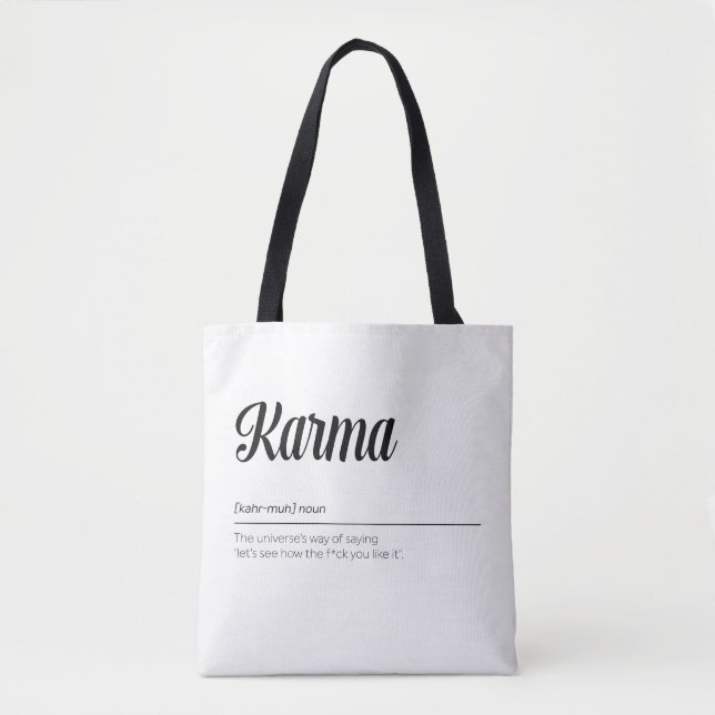 Bolso De Tela La definición de Karma es divertida (Anverso)