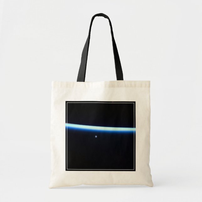 Bolso De Tela La delgada línea de la atmósfera de la Tierra y un (Frente)
