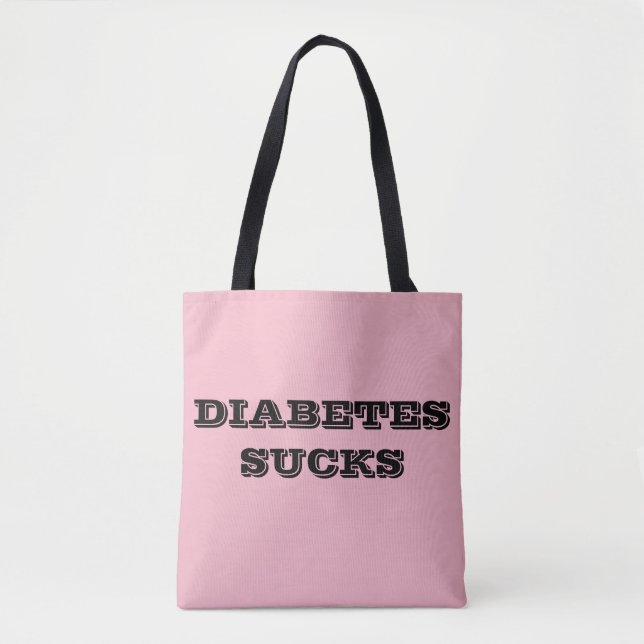 Bolso De Tela La diabetes rosa chupa el tote (Anverso)