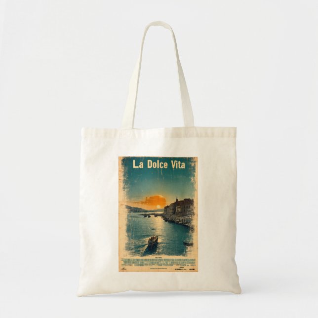 Bolso De Tela . La Dolce Vita - Inspired by 1960s Posters (Frente)