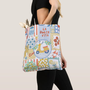 Bolso De Tela La Dolce Vita Limones Veraniegos Italianos Mediter
