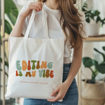 Bolso De Tela La Edición Retro Groovy Es Mi Vibe, Editor<br><div class="desc">Groovy,  tote retro 'Edición es mi apariencia' de los años 70 para editores.</div>