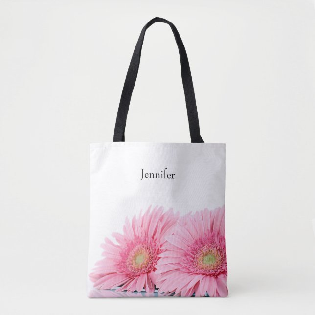 Bolso De Tela La elegante fotografía de Gerbera Rosa Daisies (Anverso)