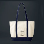 Bolso De Tela La empleada de honor Tote<br><div class="desc">Bolsa de té mostrada en azul natural/marino con texto; doncella de honor. Personalizar este artículo o compra tal cual.</div>