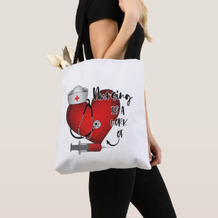 Bolso De Tela La enfermería Es Un Trabajo De Corazón, Regalo De