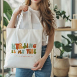 Bolso De Tela La Enfermería retro de Groovy es mi vibina, enferm<br><div class="desc">Groovy,  el tote retro "Enfermería es mi vibe" al estilo de los años 70 para enfermeras.</div>