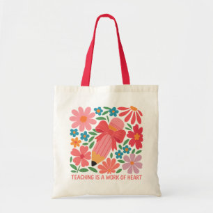 Bolso De Tela La enseñanza de la flor boho es una obra del coraz
