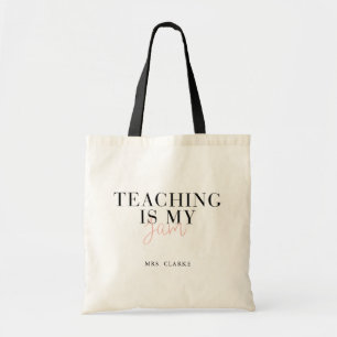 Bolso De Tela La enseñanza es mi regalo de maestro elegante y el