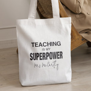 Bolso De Tela La enseñanza es mi regalo personalizado de superpo