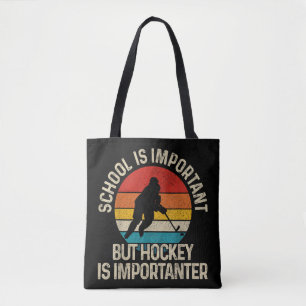 Bolso De Tela La escuela es importante, pero el hockey es import
