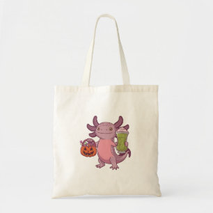Bolso De Tela La espeluznante Axolotl sostiene Matcha y trata Ha