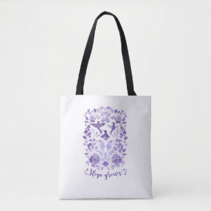 Bolso De Tela La esperanza crece - Lavender Linocut Bird Inspira
