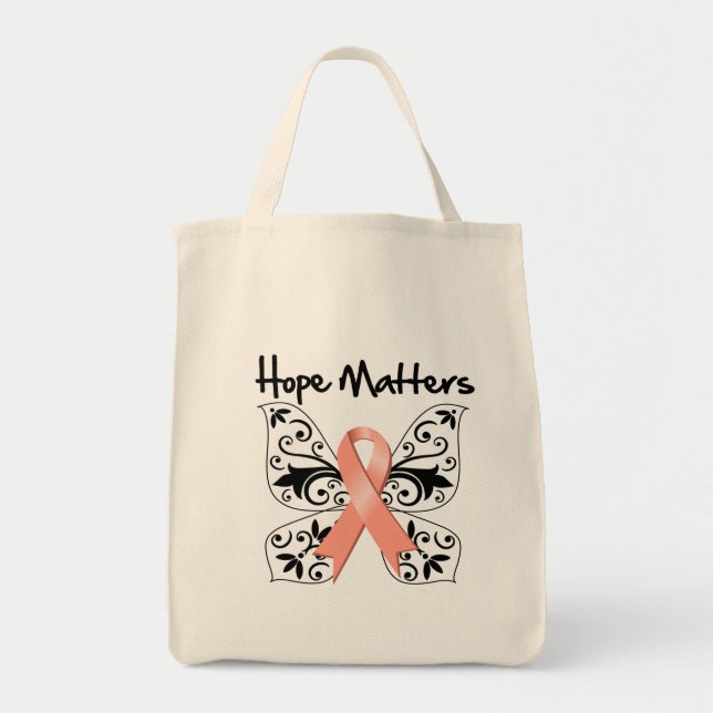 Bolso De Tela La esperanza del cáncer uterino importa (Frente)