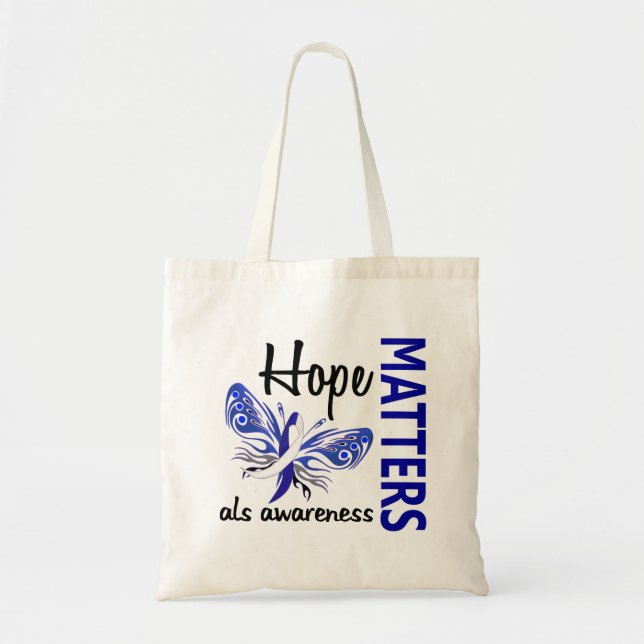 Bolso De Tela La esperanza importa ALS de la mariposa (Frente)