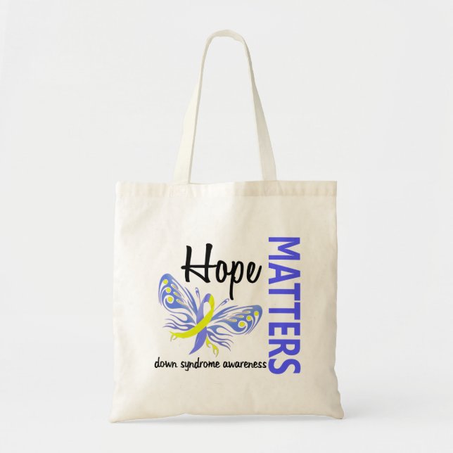 Bolso De Tela La esperanza importa mariposa Síndrome de Down (Frente)