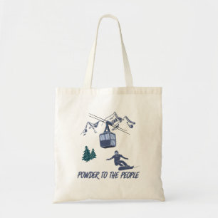 Bolso De Tela La estación de esquí del pueblo con poder para el