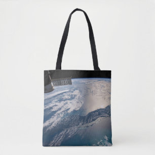 Bolso De Tela La Estación Espacial Internacional Sobre El Atlánt