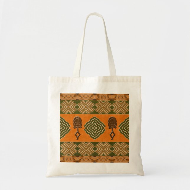 Bolso De Tela la etnia africana rayó el patrón tribal. (Frente)