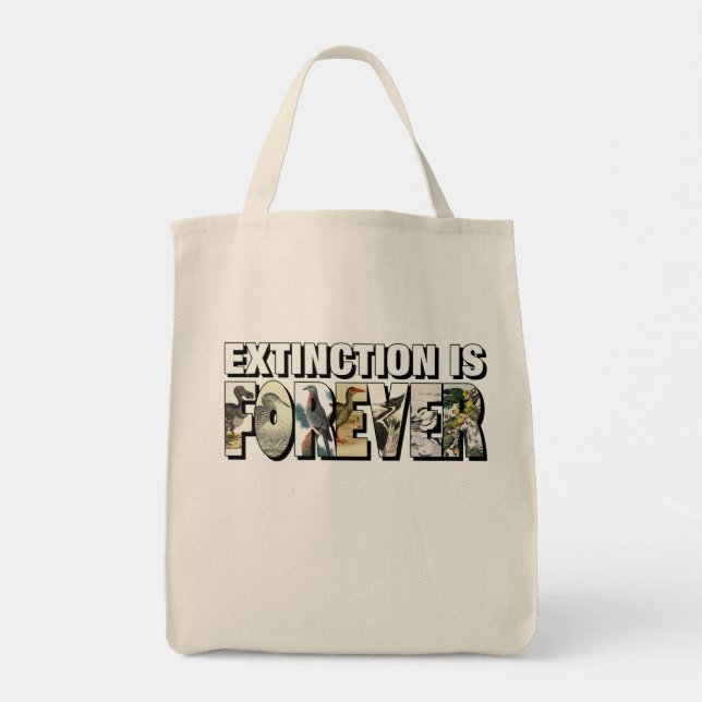 Bolso De Tela La Extinción Es Para Siempre (Reverso)