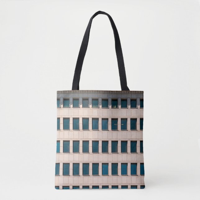 Bolso De Tela La fachada del edificio moderno de forma rectangul (Anverso)