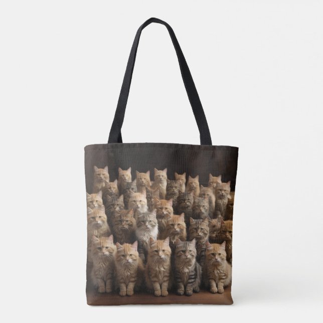 Bolso De Tela la familia de gatos (Reverso)