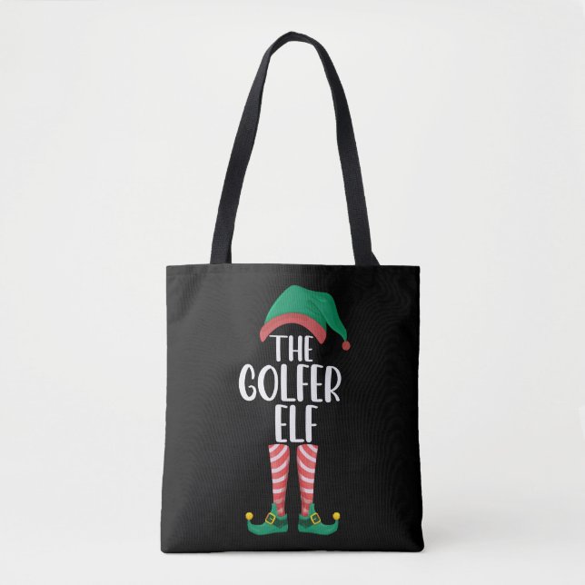 Bolso De Tela La familia de golf Golfer Elf Navidades (Anverso)