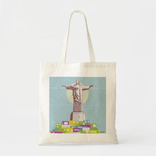 Bolso De Tela La Favela del Afiche de Viaje Cristo Redentor
