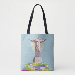 Bolso De Tela La Favela del Afiche de Viaje Cristo Redentor