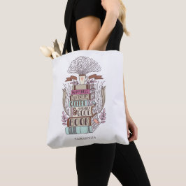 Bolso De Tela La felicidad es café y libros