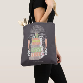 Bolso De Tela La felicidad es café y libros - Colores pasteles