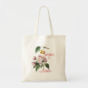 Bolso De Tela La felicidad es comprar flores