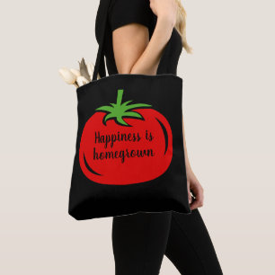 Bolso De Tela La felicidad es el hombro de tomate rojo casero