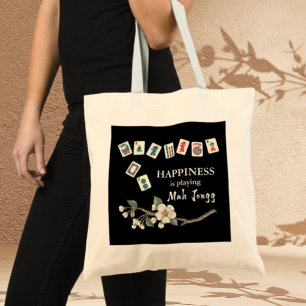 Bolso De Tela La felicidad es jugar a Mah Jongg con los Chicas N