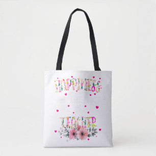 Bolso De Tela La felicidad es ser profesora floral de mamá