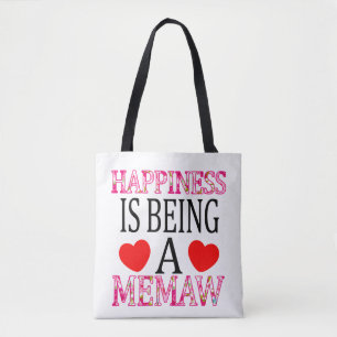 Bolso De Tela La felicidad es ser una flor de memaw de la madre