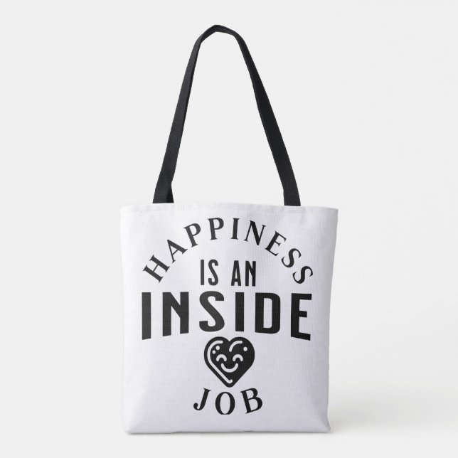 Bolso De Tela La felicidad es un trabajo interno (Reverso)