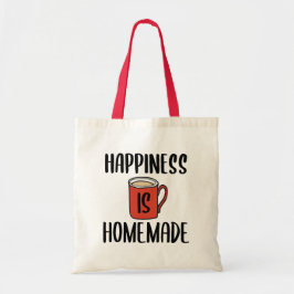 Bolso De Tela La felicidad es una cita casera // Inspiradora