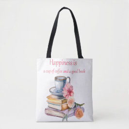 Bolso De Tela La felicidad es una taza de café y un buen libro