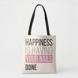 Bolso De Tela La felicidad está teniendo sus clavos hechos