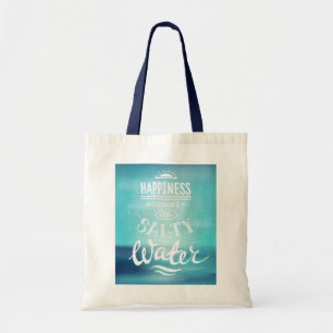Bolso De Tela La felicidad viene en agua salada