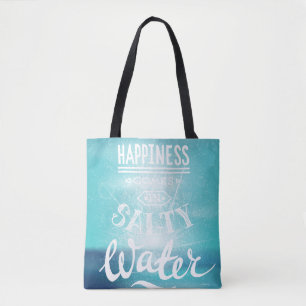 Bolso De Tela La felicidad viene en agua salada